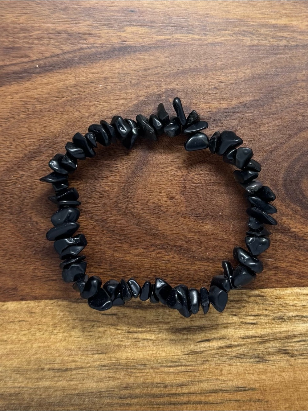 ✨ Handmade Black Obsidian Stretch Bracelet ✨